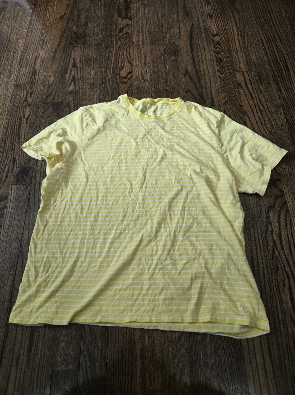 Everlane Women's Uniform Organic Cotton Yellow Shirt White Stripes Size XXL